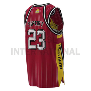 Maillot de basket-ball USA personnalisé de haute qualité pour hommes rétro grande maille caractéristique respirante grande taille Style américain pour les sports d'été - Product Image 3