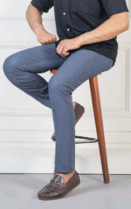 Pantalones largos informales de negocios para hombre, alta demanda, 100% algodón, cintura media, Parte delantera plana, pierna recta suelta, servicio OEM disponible - Product Image 4
