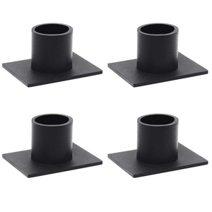 Bougeoir au design minimaliste Bougeoir de décoration d'éclairage de table noir moderne avec base rectangulaire Décoration exceptionnelle - Product Image 1