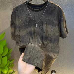 T-shirt en jersey de polyester pour homme, manches courtes, col rond, coupe classique, motif décontracté, streetwear - Product Image 1