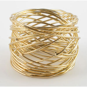 Nouvel arrivage Rond de serviette élégant Maille dorée Anneaux de serviette faits à la main Organisateur de tissu pour accessoires d'hôtel par Indian Metal World - Product Image 3