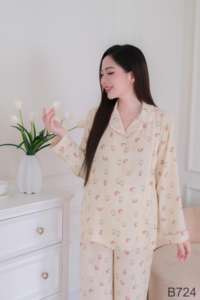 La mejor opción Tussar, conjunto de ropa informal de tela de seda, maternidad transpirable con logotipo personalizado a granel B724 - Product Image 3