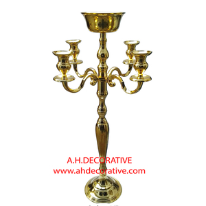 Bougeoir à 5 bras personnalisable Centre de table Candélabre en cristal Bougeoir décoratif pour mariage et maison - Product Image 4