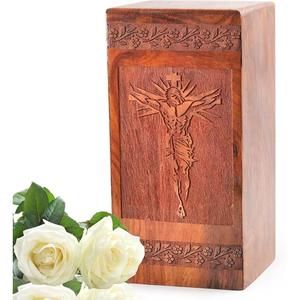Urna de madera hecha a mano personalizada, urnas conmemorativas para cenizas humanas, caja de urnas de cremación grabada para hombre y mujer adulta de exportador indio - Product Image 6