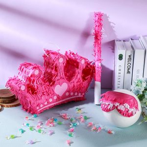 <strong>Princess</strong> Crown <strong>Pinata</strong> with Blindfold Bat Confetti Small Pink <strong>Princess</strong> <strong>Pinata</strong> for Girls Kids Birthday Party Decoration Supplies