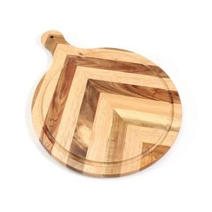 <b>Wooden</b> Serving Tray With Handle Food Grade <b>Square</b> Pizza Peel Paddle Cutting Board Nature Design Pizza Shovel Handmade - Product Image 4