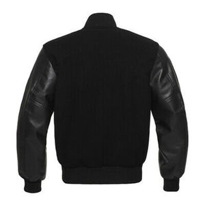 Hot Sale Plus Size Custom Embroidered Leather Varsity Jacket Stand Collar CollegeBaseballjacket for men - Product Image 5