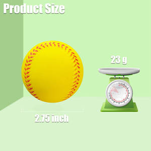 Balle de baseball d'entraînement de lancer 23g avec logo personnalisé balle anti-stress en forme de baseball de couleur balle en mousse de PU vente en gros - Product Image 4