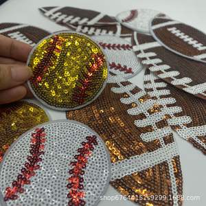 Parche Bordado Termoadhesivo de Tela de Lentejuelas Redondas con Diseño de Balón Deportivo para Gorras, Bolsos y Regalos - Product Image 2