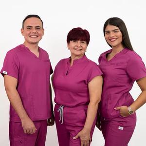 Unisex Medical <b>Scrubs</b> Nurse Uniform Top Woven Fabric <b>Scrub</b> <b>Sets</b> Needle Detection Seamless Fusing Cotton Polyester OEM Hospitals - Product Image 1