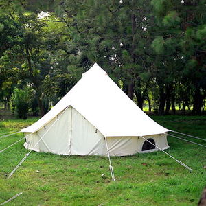 Tente cloche en toile imperméable de haute qualité, 4 mètres, avec poteaux et goujons en fer, idéale pour le camping en famille et entre amis. - Product Image 1