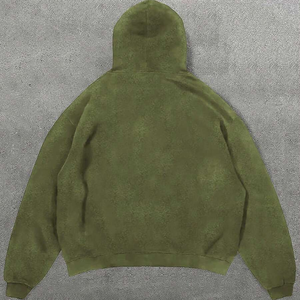 Quick Dry Breathable Acid Wash Custom Puff Printed 100% Cotton Logo High Quality Men's Fleece Eco-Friendly Autumn Hoodies - Product Image 2