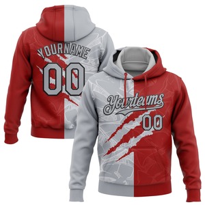 Industrie directe en gros 3D brodé personnalisé cousu Black Bay Orange 3D déchiré papier Style sport pull sweat à capuche - Product Image 3