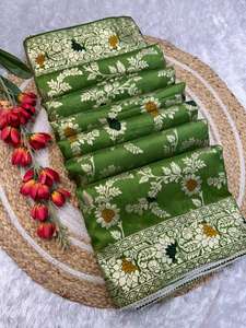 ผ้าไหมมินาบุตติโดลาสวยงาม พร้อมสีสันที่น่าทึ่ง ผ้าปาลูที่สวยงามและหรูหรา พร้อมเสื้อทอทั้งตัว - Product Image 5