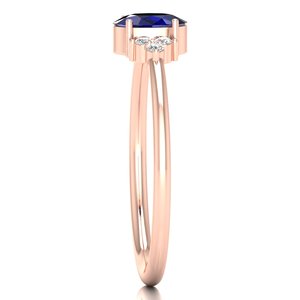 Bagues REYES en argent sterling 925 de haute qualité, saphir bleu taille ovale 0,5 ct, pour femmes, certifiées GRA, bijoux en moissanite - Product Image 3
