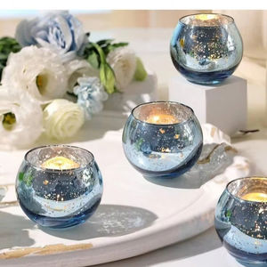 Porte-bougie chauffe-plat en verre cannelé fait main, écologique, couleur personnalisée, pour décoration intérieure - Product Image 1