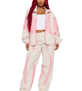 Chándal cortavientos personalizable para mujer, secado rápido, a prueba de viento, ligero, transpirable, estampado de logotipo personalizado - Product Image 1