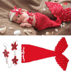 Hot Sale Handcrafted Knit Baby <b>Mermaid</b> <b>Tail</b> <b>Blanket</b> for Photo Shoots Newborns & Infants - Product Image 3