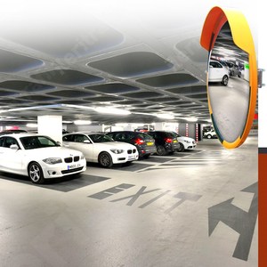 60cm Convex Yellow-Black Safety <b>Mirror</b> for Indoor & Outdoor Use PC & <b>Acryl</b> - Product Image 4