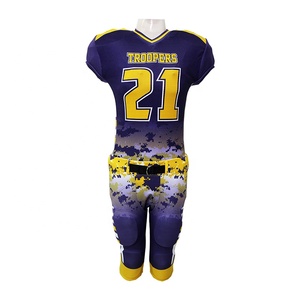 Conjunto de Jersey de Fútbol Americano Sublimado de Manga Corta, Transpirable y Fácil de Usar, con Protección UV, Nombre del Equipo Personalizado, Tallas Grandes, OEM - Product Image 2