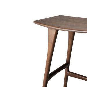 Taburete de Bar Osso hecho de madera maciza de teca de alta calidad con color marrón oscuro para uso en interiores y exteriores - Product Image 6