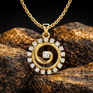 925 Sterling <b>Silver</b> 14k Gold Vermeil Zircon Spiral Pendant Minimalist Circle <b>Necklace</b> Luxury Jewelry Birthday Gift Unisex - Product Image 1