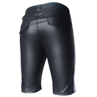 남자 PU 인조 가죽 팬티 스트라이프 핫 쇼트 복서 Wetlook Clubwear Jockstrap 무대 게이 착용 섹시한 에로틱 란제리 반바지