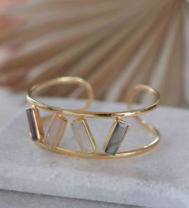 สร้อยข้อมือแฟชั่นทำด้วยมือปรับได้ทำด้วยมือปรับได้ทำด้วยมือรูปทรงปิรามิดทองเหลืองวินเทจได้รับการรับรอง IGI อินเดีย - Product Image 4