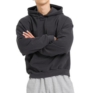 Sudadera con Capucha de Alta Calidad para Hombre, Otoño Invierno 2025, Informal, Holgada, Sudadera con Capucha para Hombre, Estilo Informal, Hombros Caídos, Color Sólido, Básica - Product Image 1