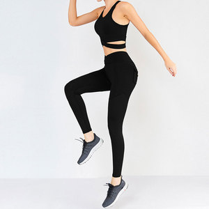Ensemble soutien-gorge et legging de sport réglables Hauts de yoga respirants pour l'entraînement Top Seller Vêtements de sport de gymnastique avec logo personnalisé pour femmes - Product Image 4