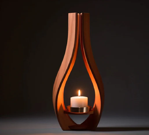 Un ensemble chic de trois bougeoirs modernes en bois conçus pour les bougies - Product Image 5