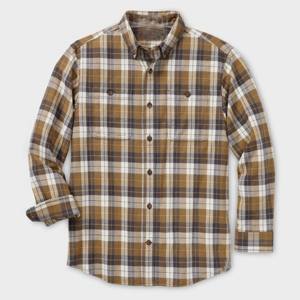 Chemise en flanelle à carreaux classique à manches longues pour hommes, tenue décontractée et extérieure - Product Image 1