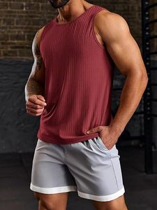 Men's Ribbed <b>Viscose</b>/Polyester Breathable Eco-Friendly Anti-Pilling Knit Sleeveless Workout Tank <b>Tops</b> | Crew Neck Muscle Gym - Product Image 2
