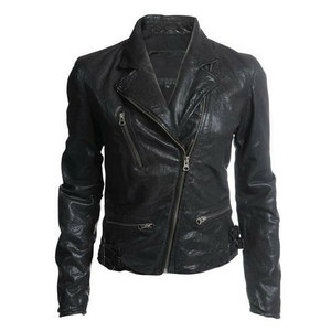 Chaqueta de cuero genuino para mujer de alta calidad, diseño personalizado, chaqueta de invierno ajustada de piel de oveja para motocicleta - Product Image 4