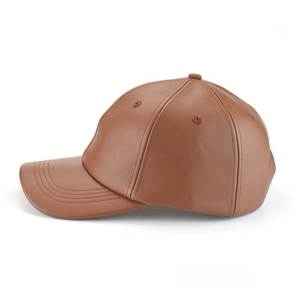 Gorra de béisbol de cuero marrón de lujo ajustable Strapback estilo Vintage suave PU cuero Casual Streetwear sombrero para hombres y mujeres - Product Image 3