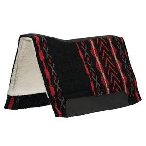 Vente en gros d'équipements équestres, tapis de selle western 100% feutre de laine noire avec un motif tissé coloré - Product Image 4