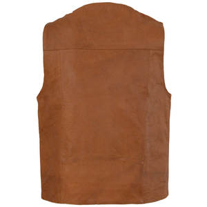 Chaleco de cuero auténtico para hombre, ropa de calle o motorista clásico, disponible en marrón, opciones de ajuste personalizado, chalecos de cuero - Product Image 2