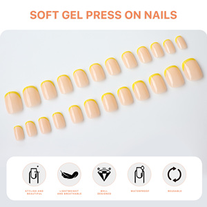 <span class=keywords><strong>Uñas</strong></span> Postizas <span class=keywords><strong>Cortas</strong></span> Cuadradas Francesas AIERFEI, Duraderas, Proveedor de Productos de Belleza, <span class=keywords><strong>Uñas</strong></span> <span class=keywords><strong>Elegantes</strong></span>, Diseño Personalizado Aceptado - Product Image 3