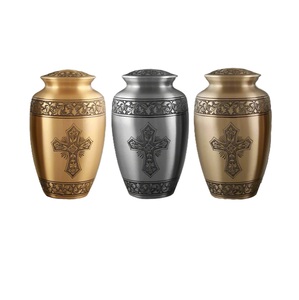 Urnas funerarias de cenizas anheladas a mano de Metal más vendidas para uso de cremación Urnas clásicas Forma de tamaño personalizado - Product Image 1
