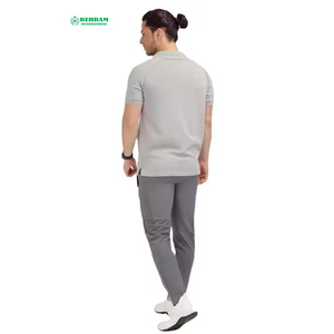 Polo en coton gris à manches courtes, coupe classique, respirant, décontracté, avec logo imprimé sur le devant, très vendu - Product Image 4