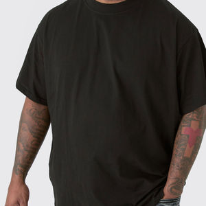 Camiseta de cuello redondo extragrande para hombre al por mayor con logotipo personalizado impreso, tela de punto 100% algodón de secado rápido, camisetas para hombre en venta - Product Image 3