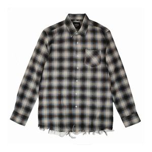 Chemise à carreaux en flanelle 100% coton premium, teinte en fil, à grammage épais, avec boutons-pression, style décontracté, étiquettes personnalisées, infroissable - Product Image 1