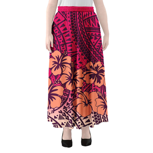 กระโปรงยาวทรงวินเทจสวยงามหรูหรา รุ่นปี 2025  ผูกเชือกเอว  ยืดหยุ่นได้  สไตล์ฮาวาย โพลินีเซียน  สำหรับผู้หญิง - Product Image 2