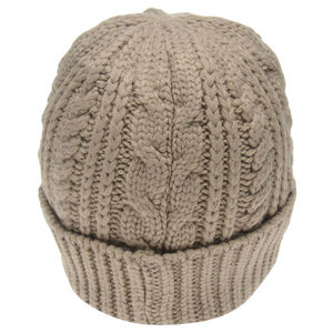 Bonnets épais en tricot torsadé avec logo personnalisé OEM vente en gros chapeau d'hiver unisexe en tissu doux, respirant et chaud ski randonnée - Product Image 3