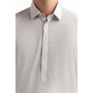 Costume gris respirant en coton pour affaires/mariage SK-S23-032 Grande taille XL, pantalon de style à simple boutonnage avec fermeture boutonnée - Product Image 1