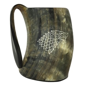 Chope en corne d'animal religieuse viking authentique, écologique, fabriquée à la main pour les célébrations d'Halloween, de bière et de miel - Product Image 3