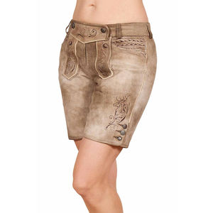 <b>Women's</b> High Waist Traditional Lederhosen New American Style for Autumn Winter Warm Wear Breathable with Embroidered Technics - Product Image 1