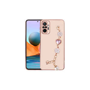 Funda de Silicona Líquida Rosa de Lujo con Electrochapado para Xiaomi Redmi Note 10 Pro, Correa de Mano y Protección de Cámara Incluidas - Product Image 1