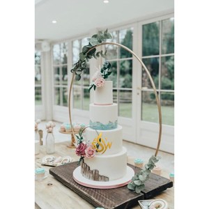 High Grade Material <b>Arch</b> Cake <b>Decorative</b> Stand Romantic Dinnerware Tabletop Flower Attached Holder Wedding And Party <b>Decor</b> - Product Image 3