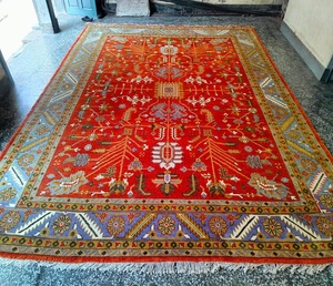Hermosa Oushak anudada a mano 100% alfombras de lana técnica de pila de bucle alfombra suave para uso doméstico y en la cocina al por mayor - Product Image 1
